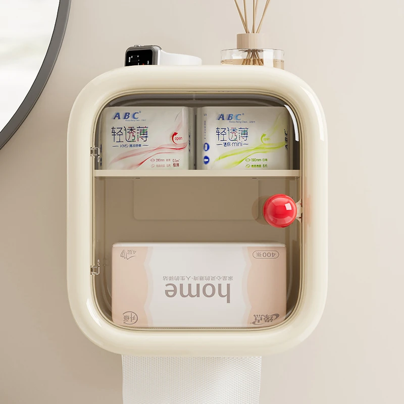 卫生间厕纸盒新款大容量壁挂式厕所纸巾盒卫生纸卷纸置物架