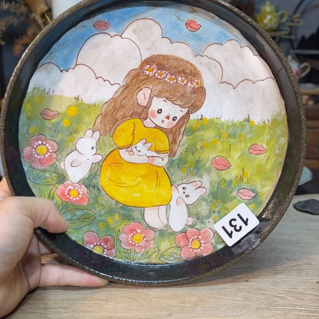 壶素浅陶瓷手工手绘