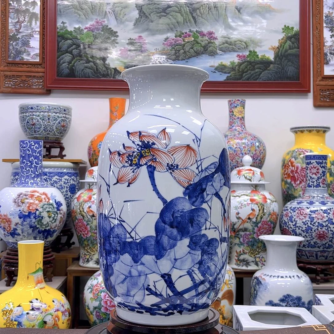 白泥花瓶确保手工手绘