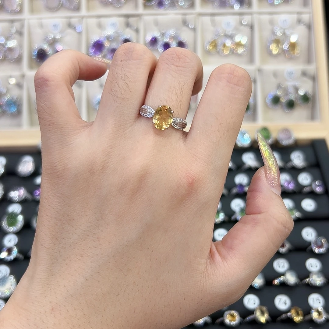 戒指水晶银S925镶嵌