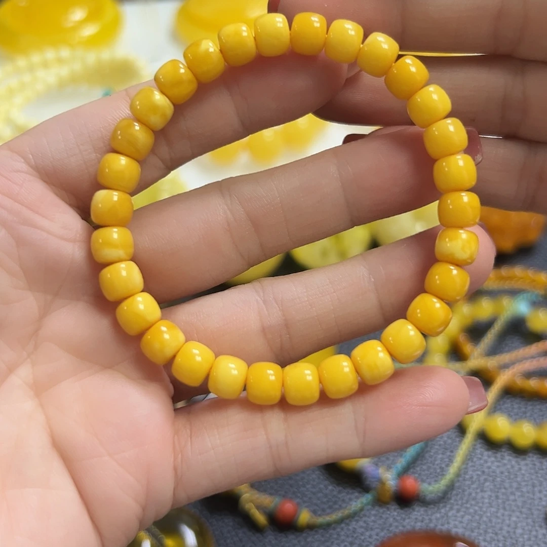 手链琥珀未镶嵌橘色