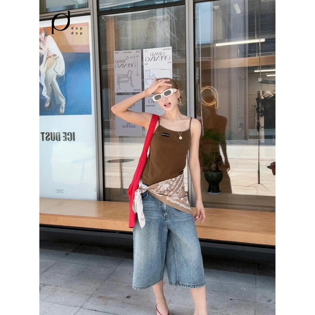 Vena label2025夏中腰宽松直筒牛仔中裤780dopdop买手店