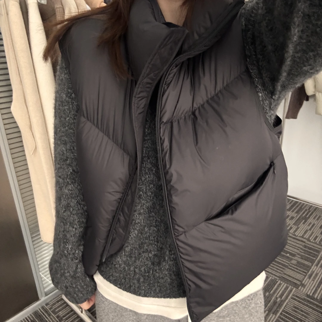 【MOMO短款鹅绒】95白鸭绒立领加厚秋冬季百搭马甲背心外套