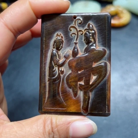 吊坠白玉菩提把件