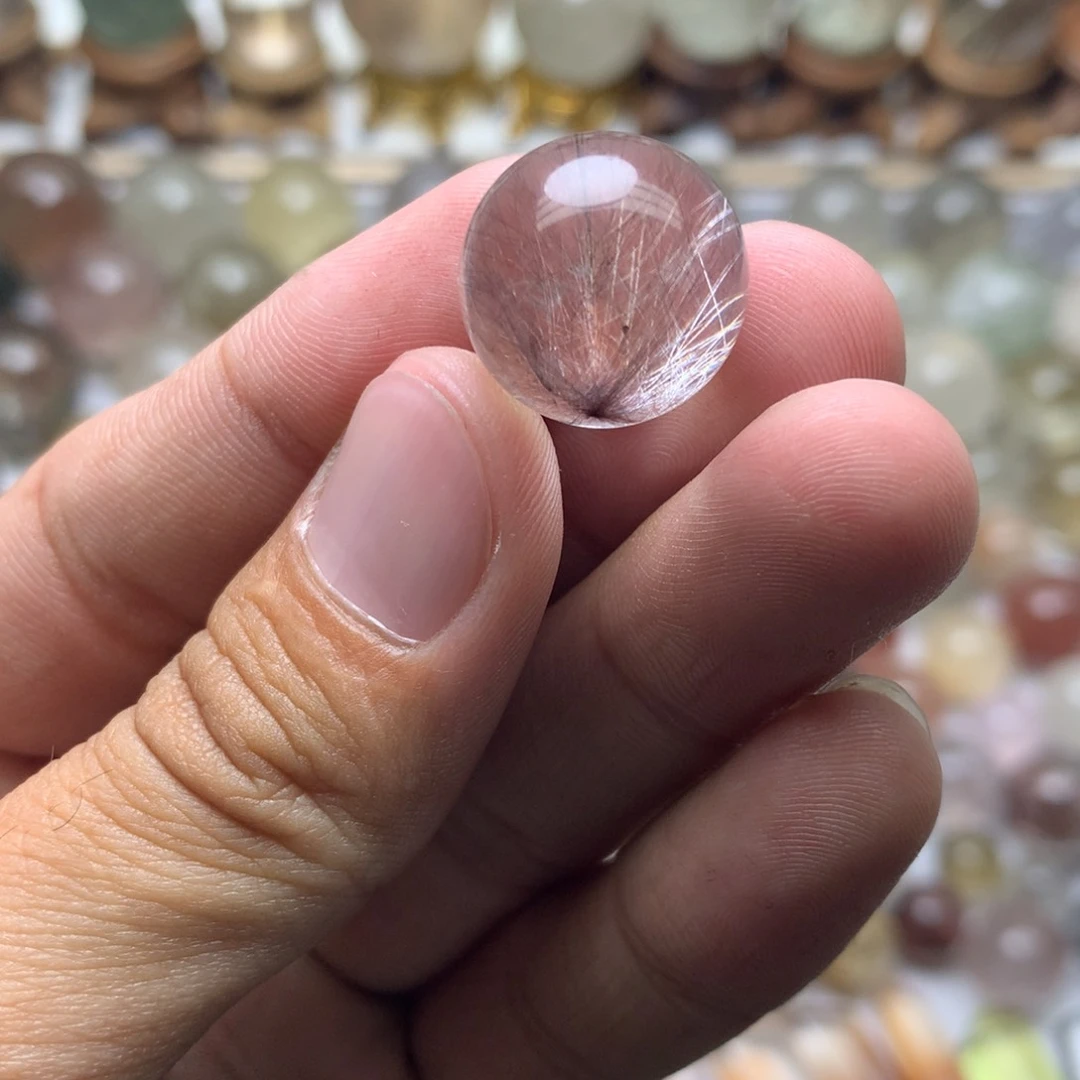 水晶珠宝半成品未镶嵌逃****b发晶球