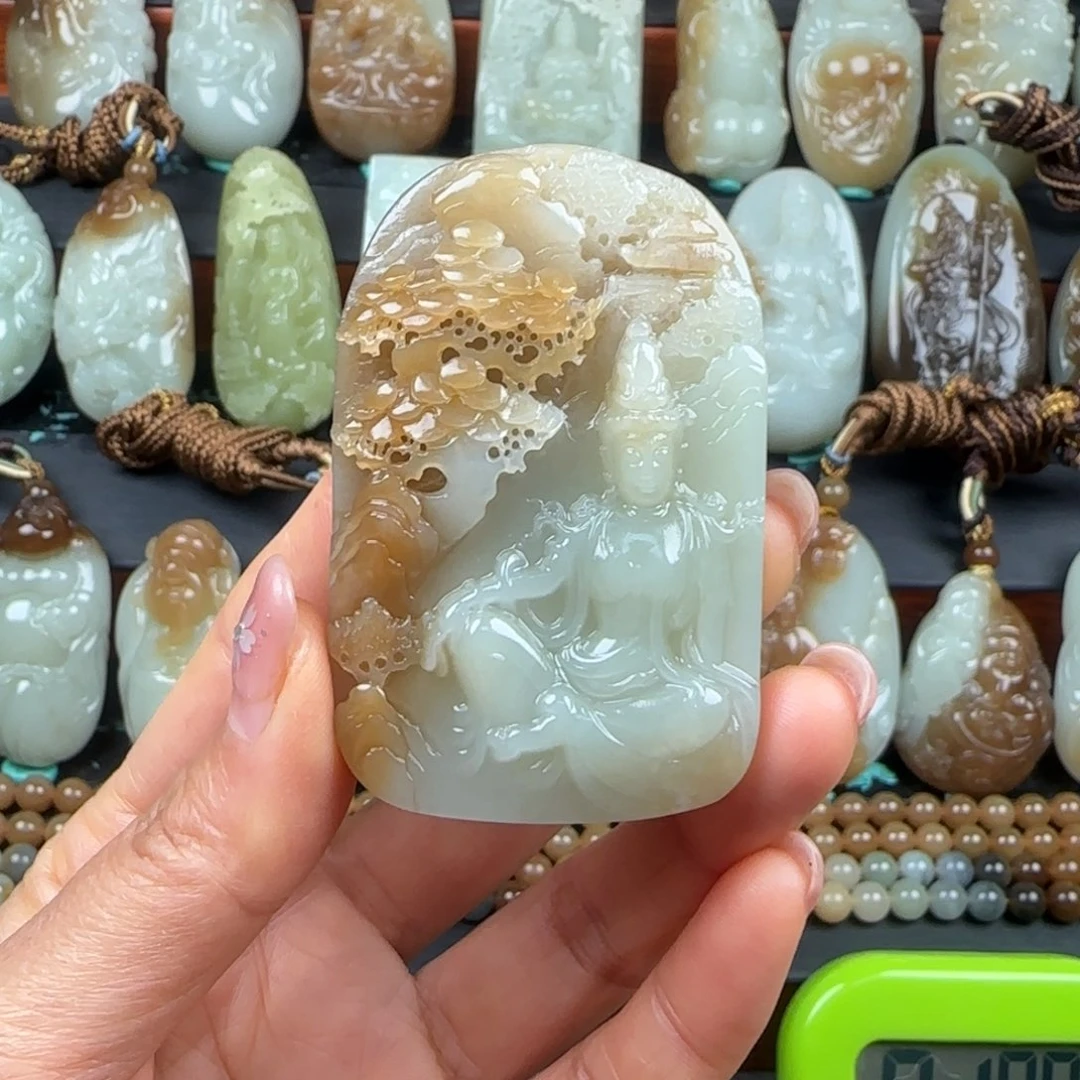 往***风和田玉未镶嵌挂件