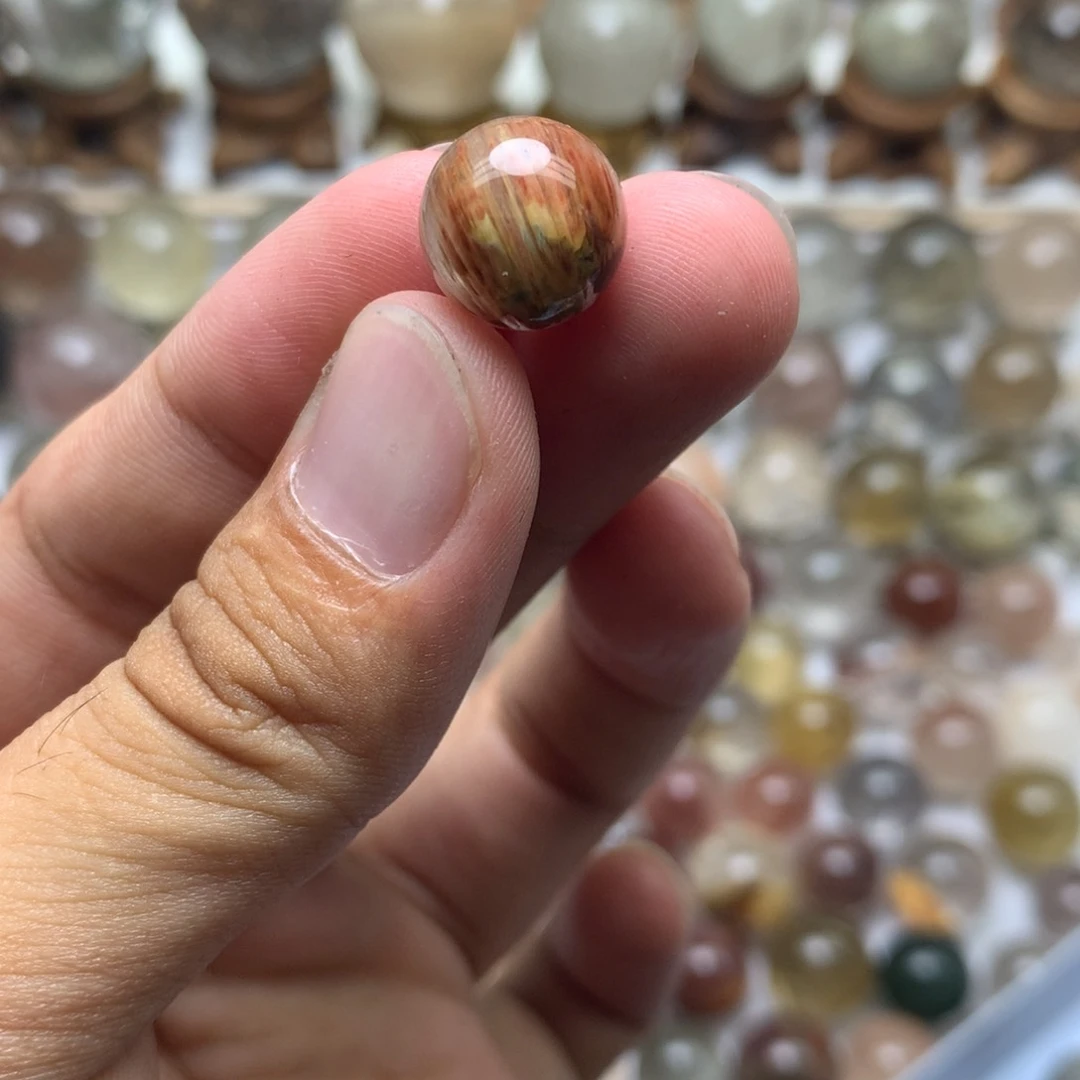 水晶珠宝半成品未镶嵌兔毛球