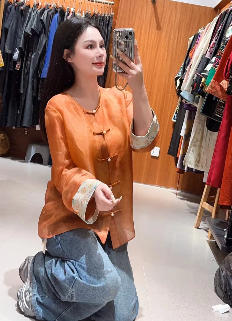 流绪微梦欧根纱短外套