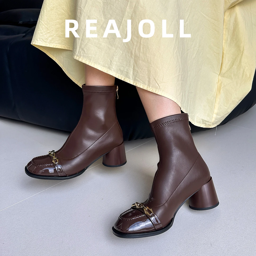 马丁靴女款2025新款法式粗跟美拉德显瘦弹力美拉德秋冬时装短靴子