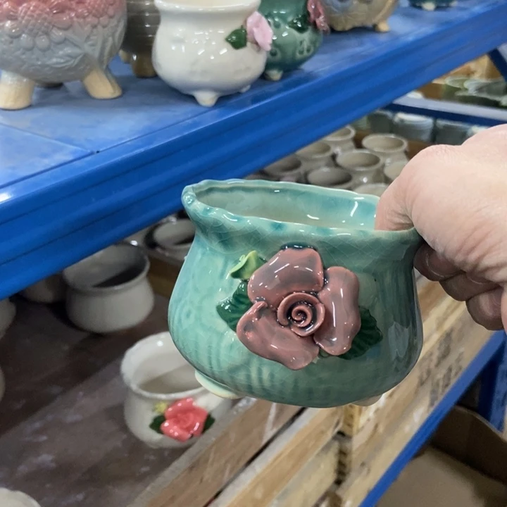 陶瓷花盆单场满9.9发10.5*8