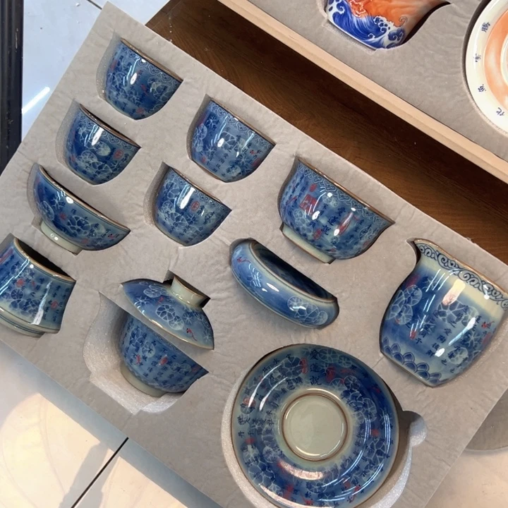 瓷片淘泥啊莲说九件套全品