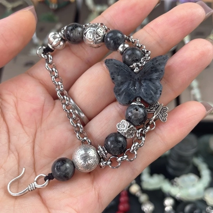 蛇纹石玉合金颈饰