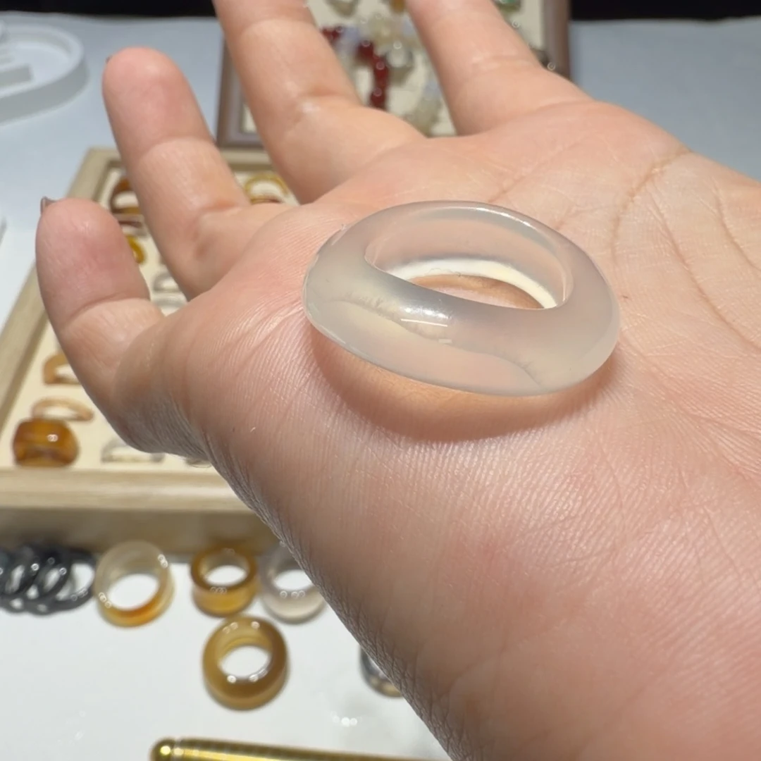 玛瑙/玉髓未镶嵌戒指港17/不退换