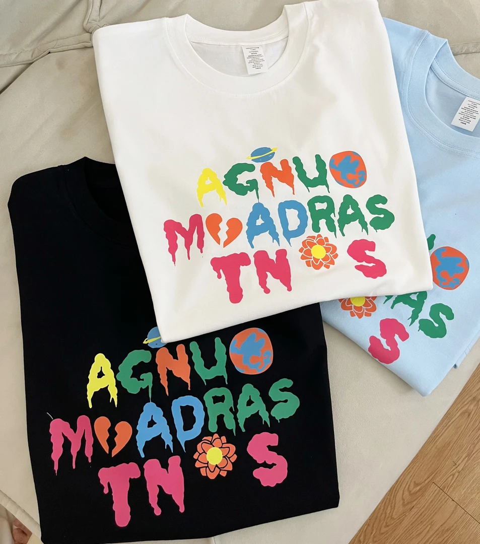 阿颖日记【880】2025新款纯棉大版短袖T恤女士夏季潮牌字母印花上衣