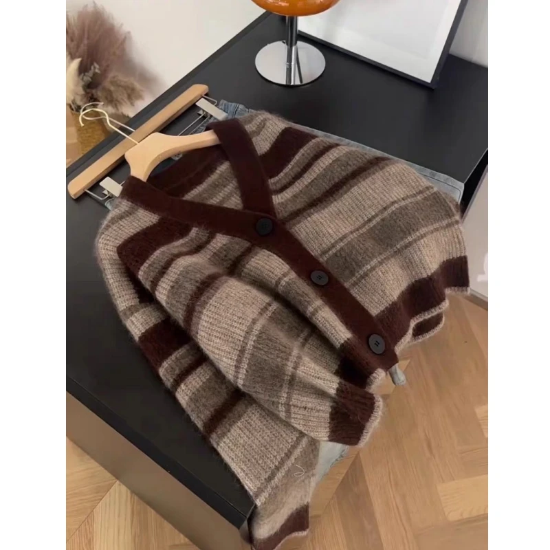 【30】2025新款气质长袖百搭美拉德时尚简约宽松休闲针织衫