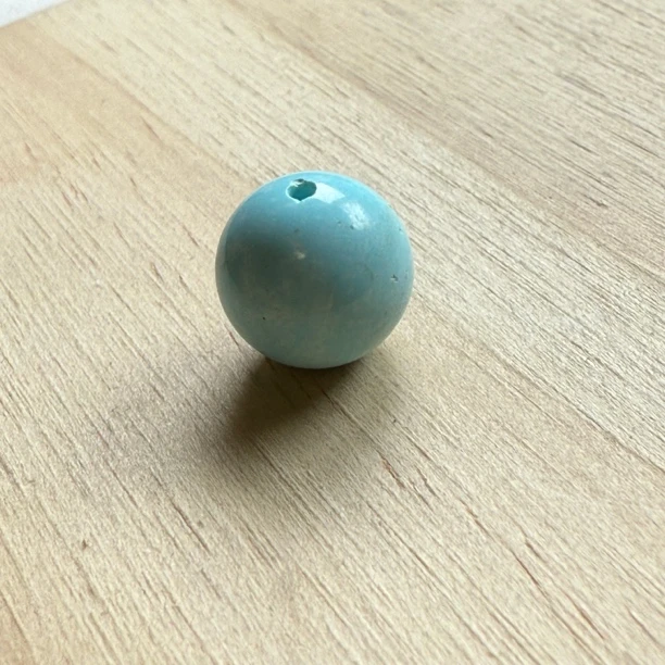 428原矿纯天然无优化高瓷蓝绿松石圆珠10.7mm