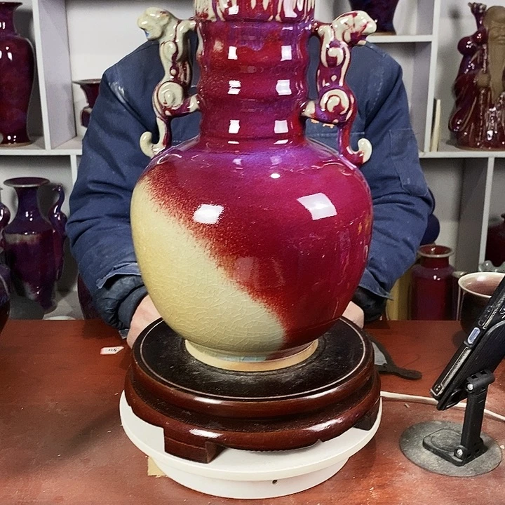 藤***兰尚峰钧窑作品摆件