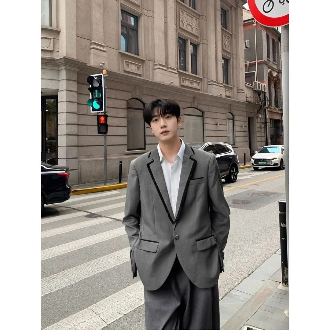 A3PBX0123#春季男士痞帅西装成熟稳重轻熟风潮韩系休闲百搭西服