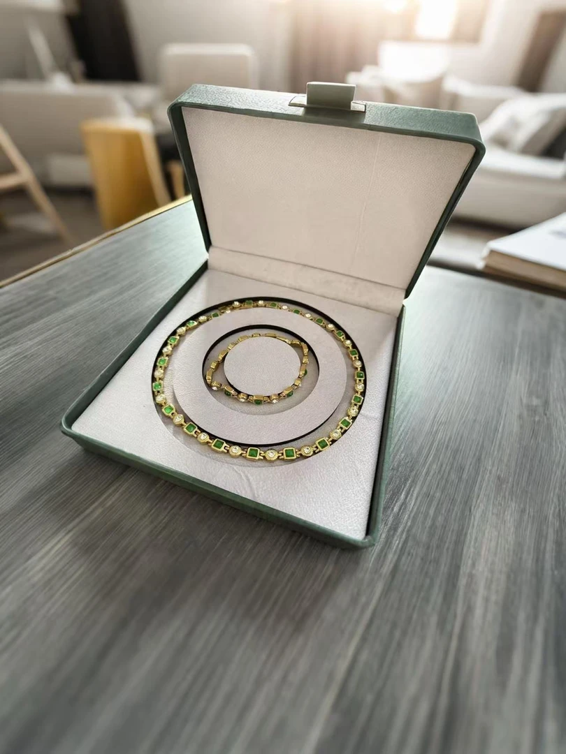 非金属珐琅项链 绿宝永磁项链1