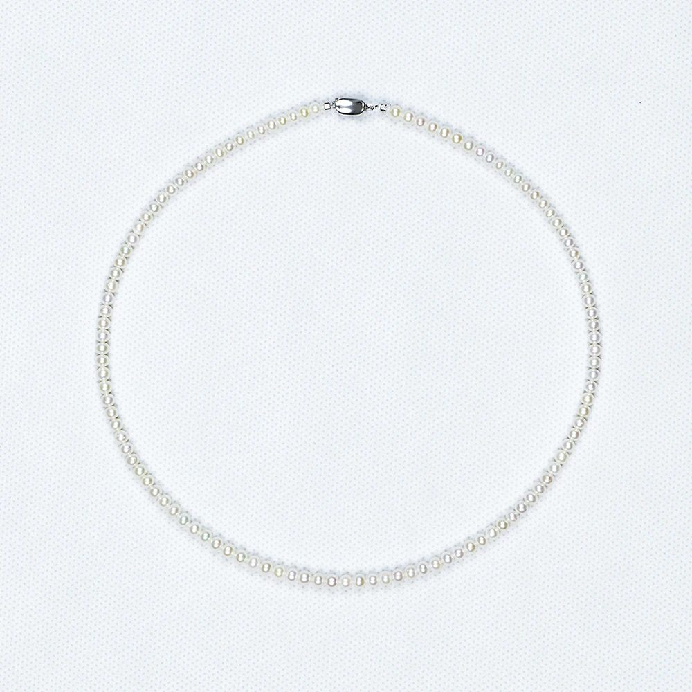 （2）天然淡水小ak珍珠小米珠项链 珠径3.5-4mm