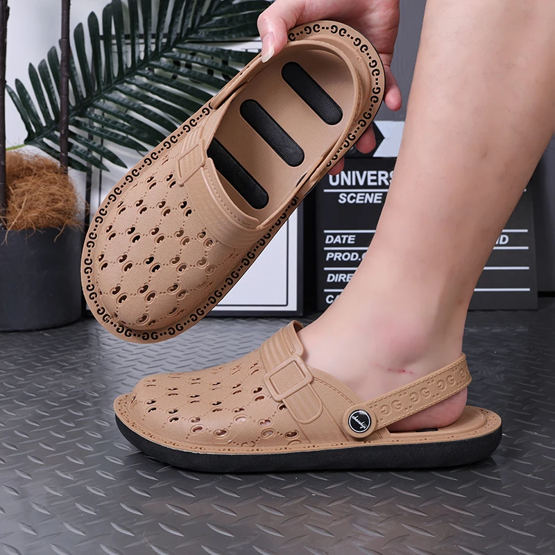 潮世纪夏季时尚缕空男鞋包头拖凉鞋溯溪鞋沙滩鞋防滑透气休闲潮流