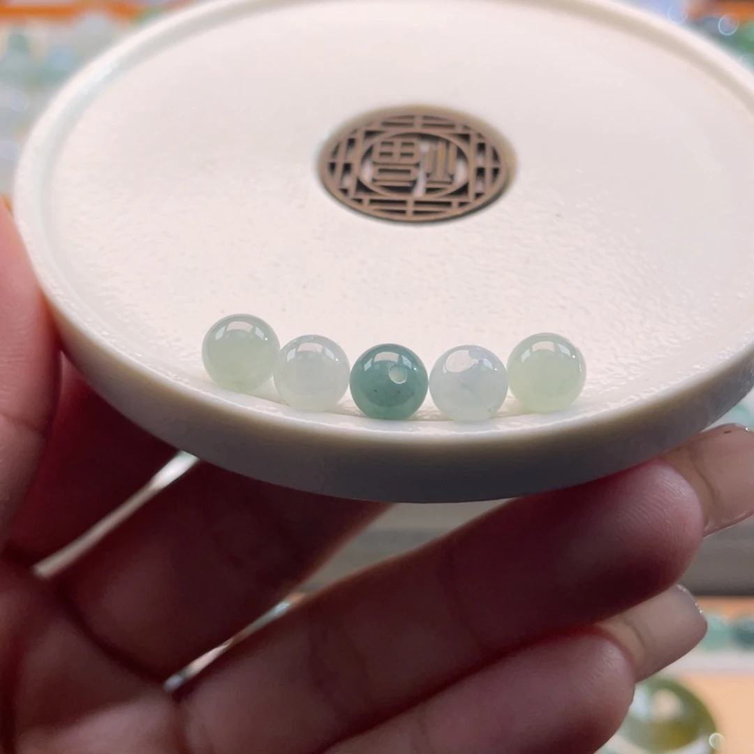 散珠翡翠天然缅甸翡翠a货一组6+