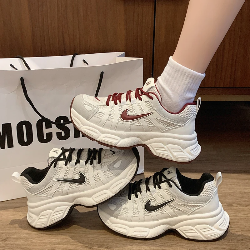爆款显瘦厚底老爹鞋女2024新款增高休闲鞋网面透气跑步运动鞋百搭