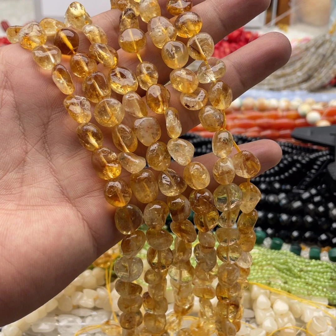 玛瑙/玉髓未镶嵌珠宝半成品一条装卡10+mm巴西黄水随行珠