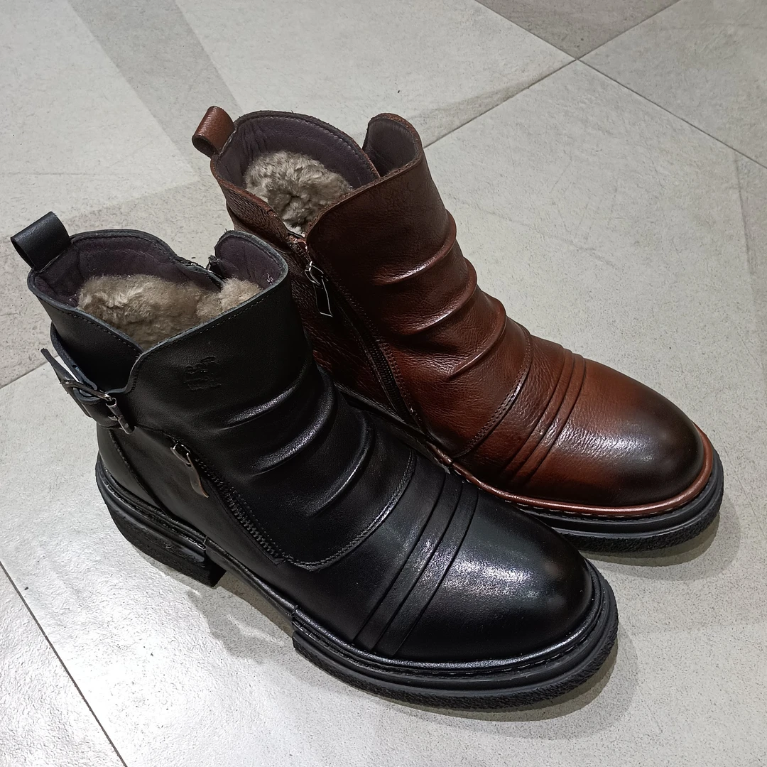 新疆小代皮鞋男士马丁靴棉鞋35151