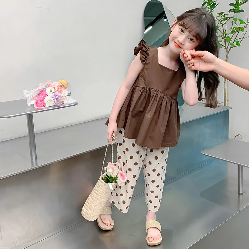 女童装时髦套装洋气2025新款儿童夏装无袖两件套小女孩夏季网红潮