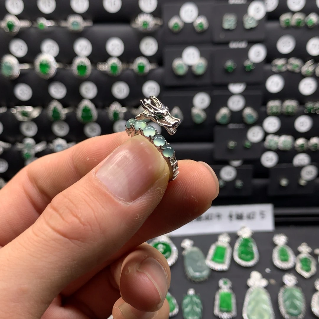 翡翠银S925镶嵌戒指