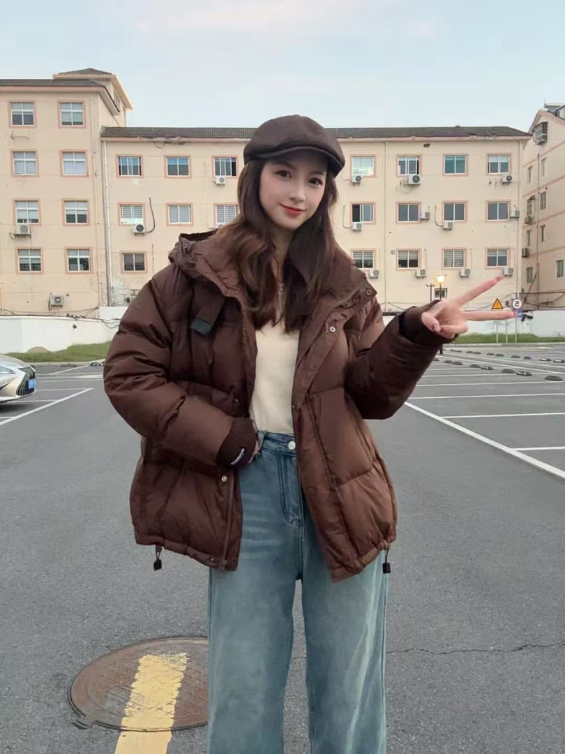 【CLOTHING/原创设计A】2025爆款短款加厚羽绒服女款洋气宽松9086