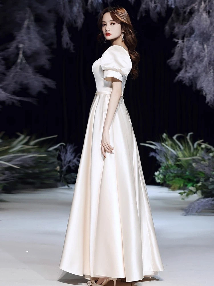 晚礼服裙女高级感法式香槟色轻奢小众高端成人生日艺考主持人气质