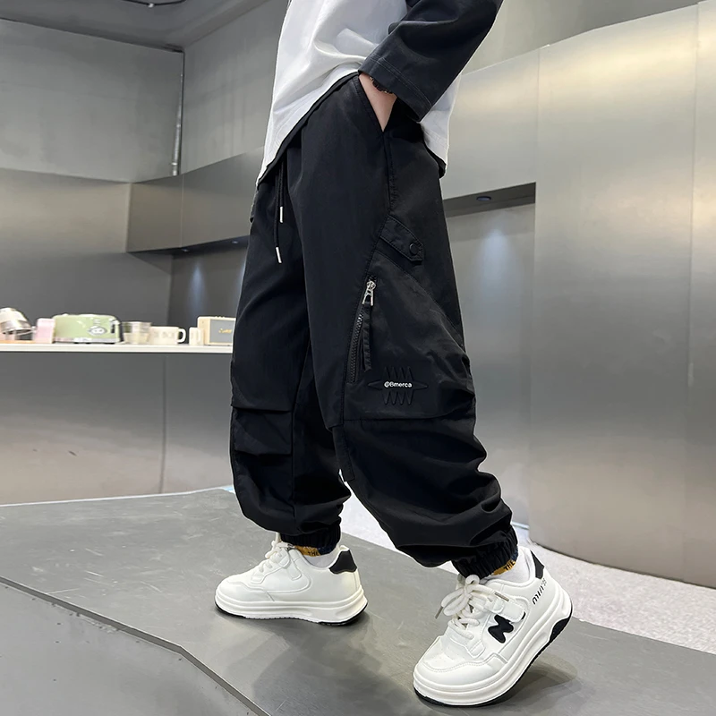 男童工装裤2025新款儿童秋季裤子中大童秋装潮酷男孩炸街痞帅长裤