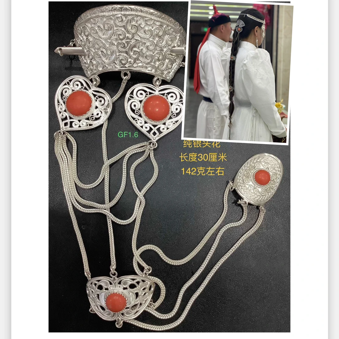 足银银制品 纯银民族元素发钗