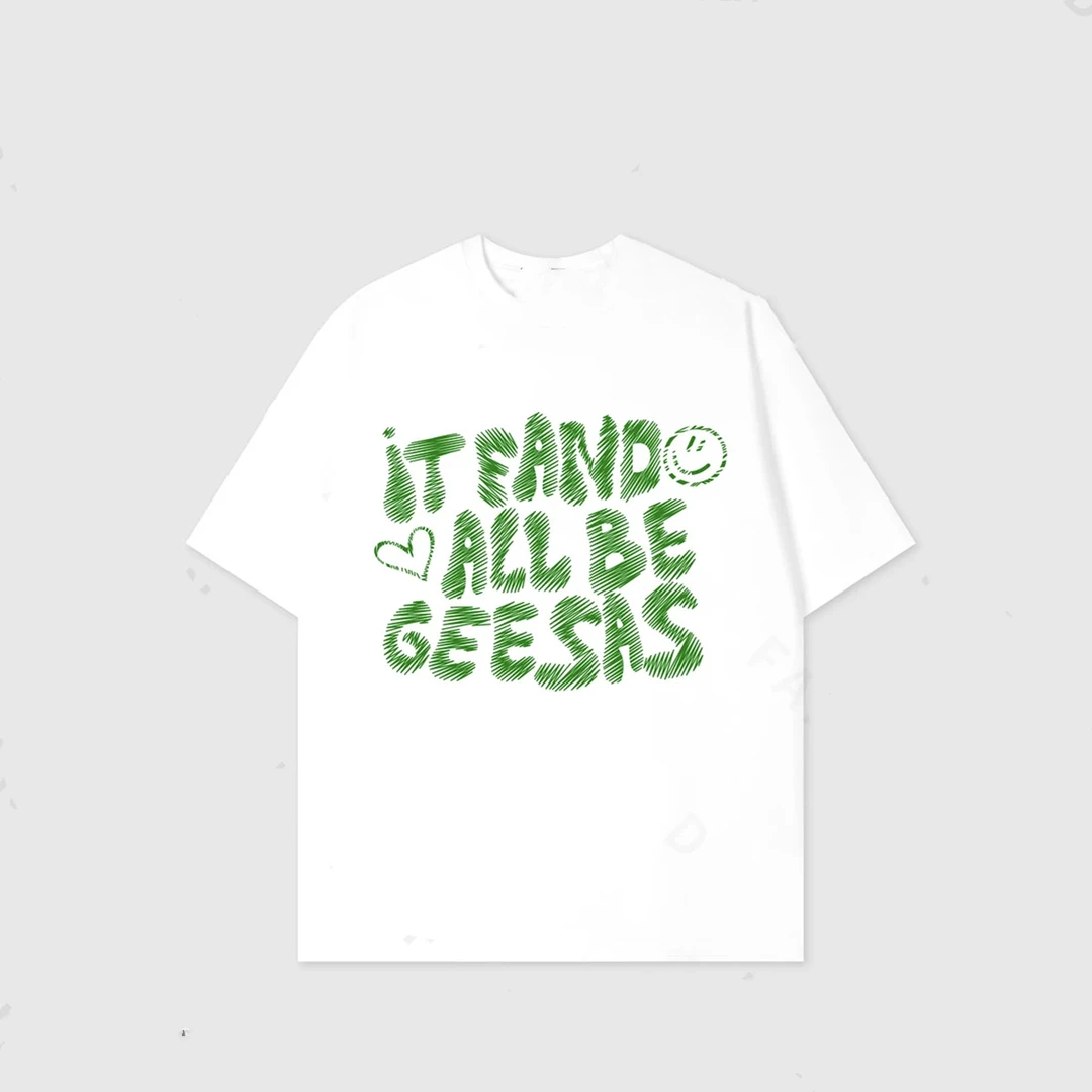 【潘多拉】2025新品夏季情侣余文乐印花宽松圆领短袖T恤纯棉