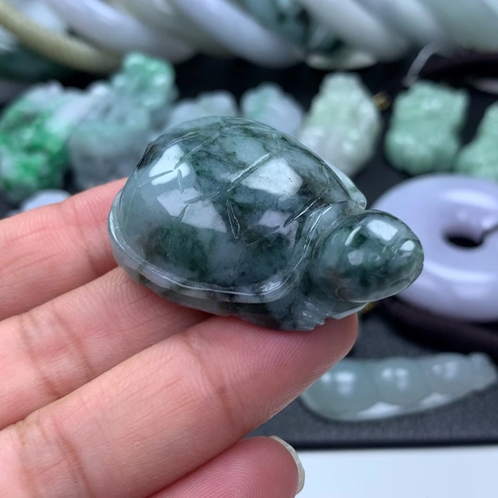 翡翠未镶嵌颈饰翡翠A货长寿龟