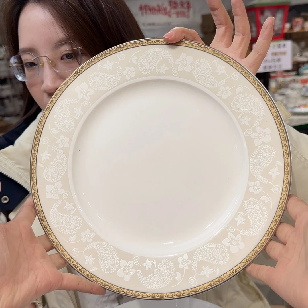 瓷骨瓷10.5英寸平盘27cm 2个外贸尾单