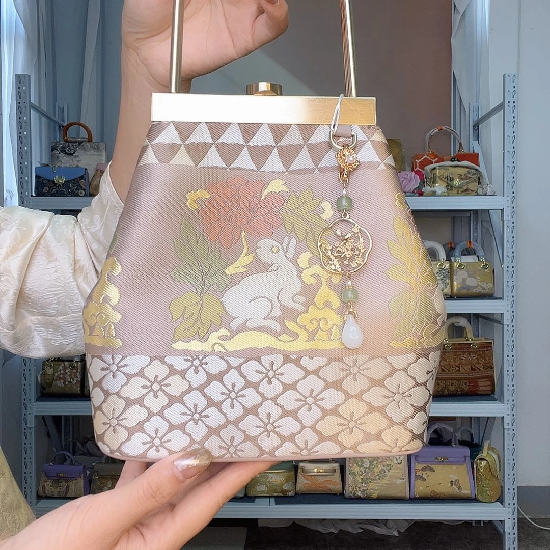 织物桑蚕丝非遗唐锦流苏水桶