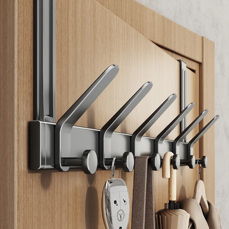 优勤门后加长挂钩免打孔强力承重挂衣架宿舍空间利用神器一排钩子