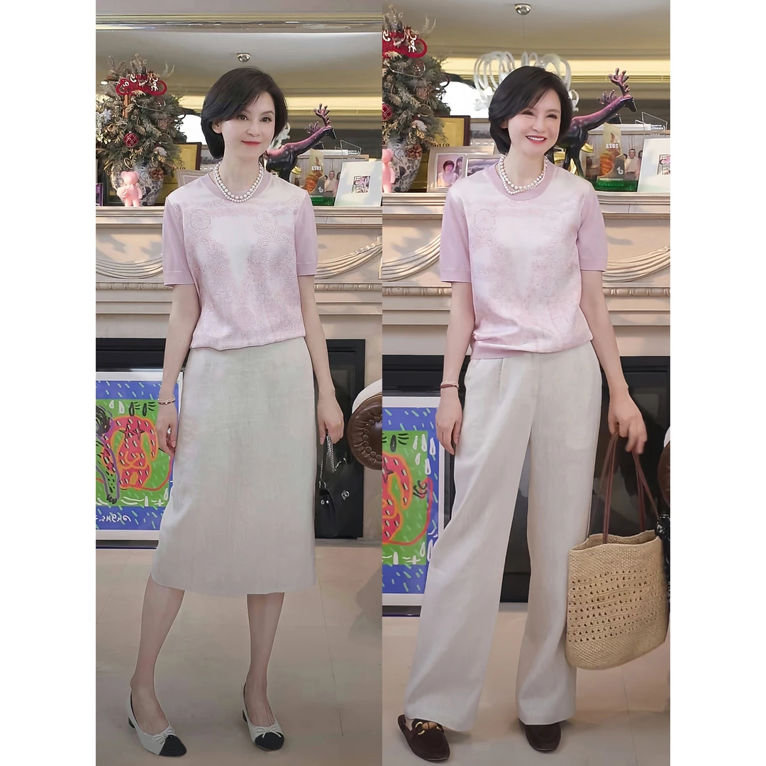 我是摩羯 春天花会开 新澳精纺美丽诺羊毛19MM真丝斜纹绸秋针织衫