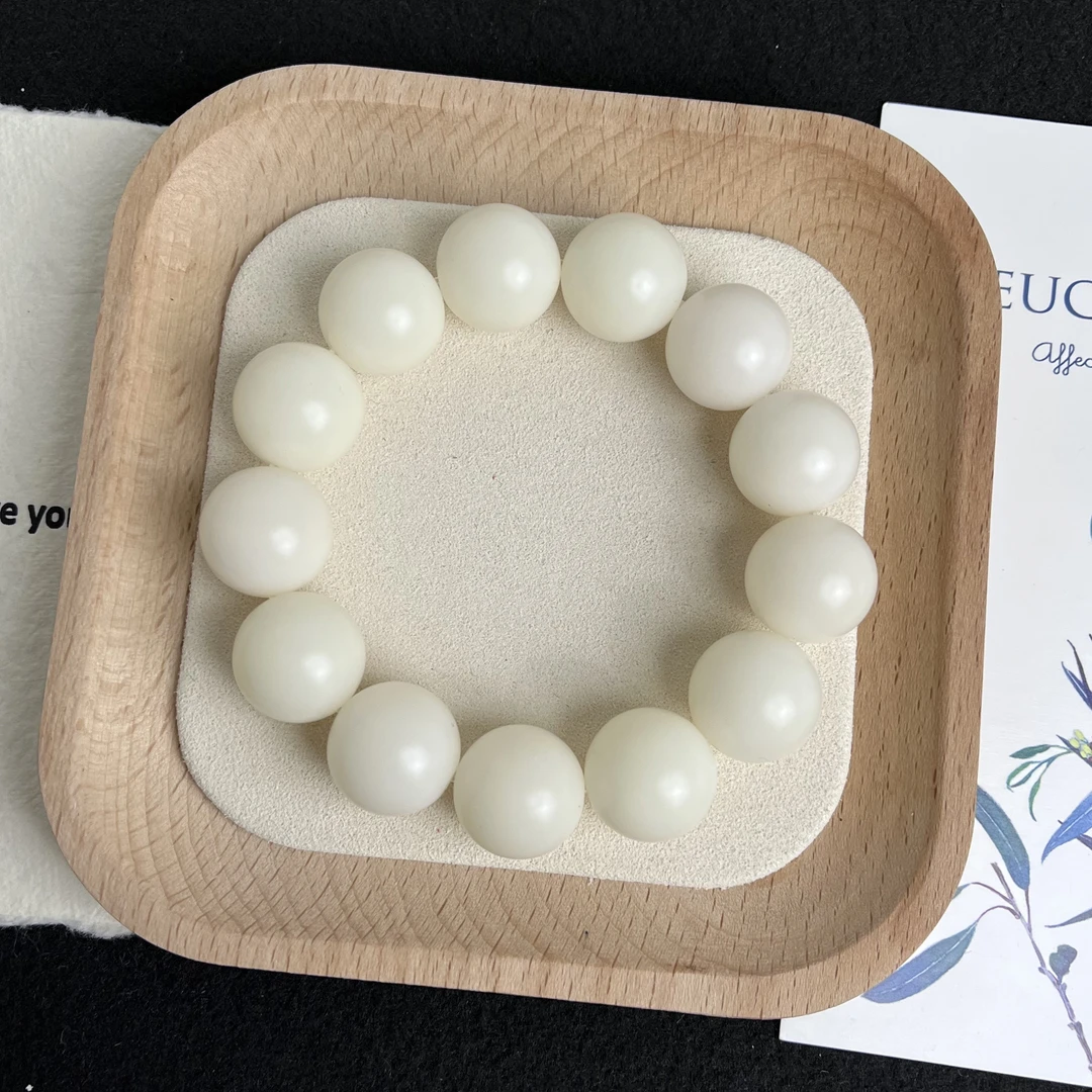 【觅果19mm】菩提根白色大圆珠单圈 CS021-1255