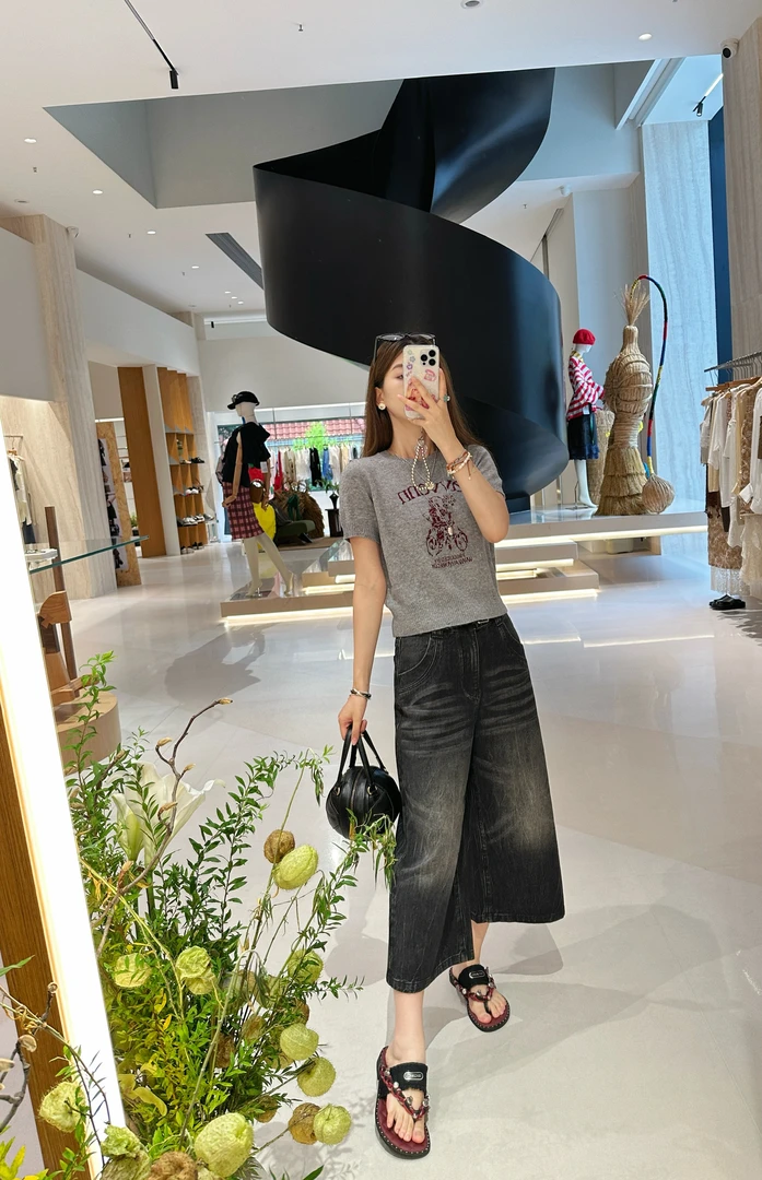 AVVENN 设计师品牌 小众新款黑色阔腿长裤