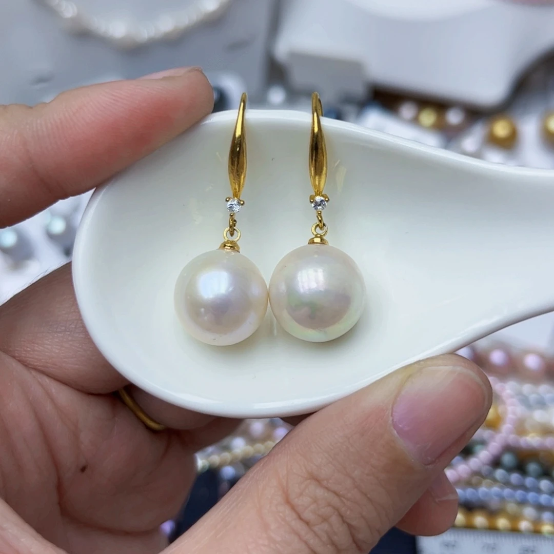 淡水珍珠耳饰银S925镶嵌