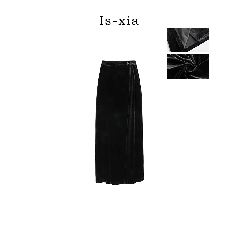 【巴黎诗集】单粒扣重叠一片式遮肚遮跨显瘦百搭半裙