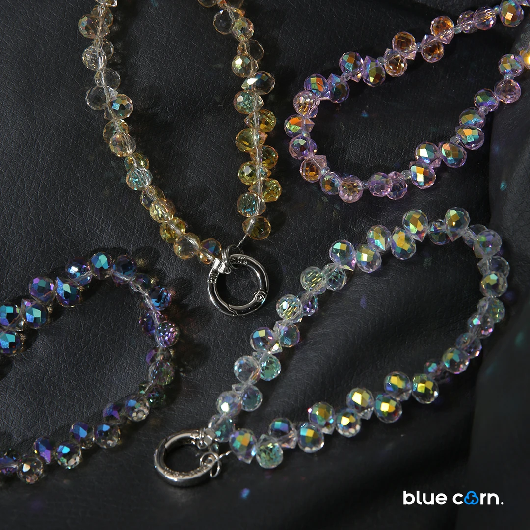 Bluecorn蓝色苞米人鱼的眼泪 创意百搭高级感通用手机串珠挂绳