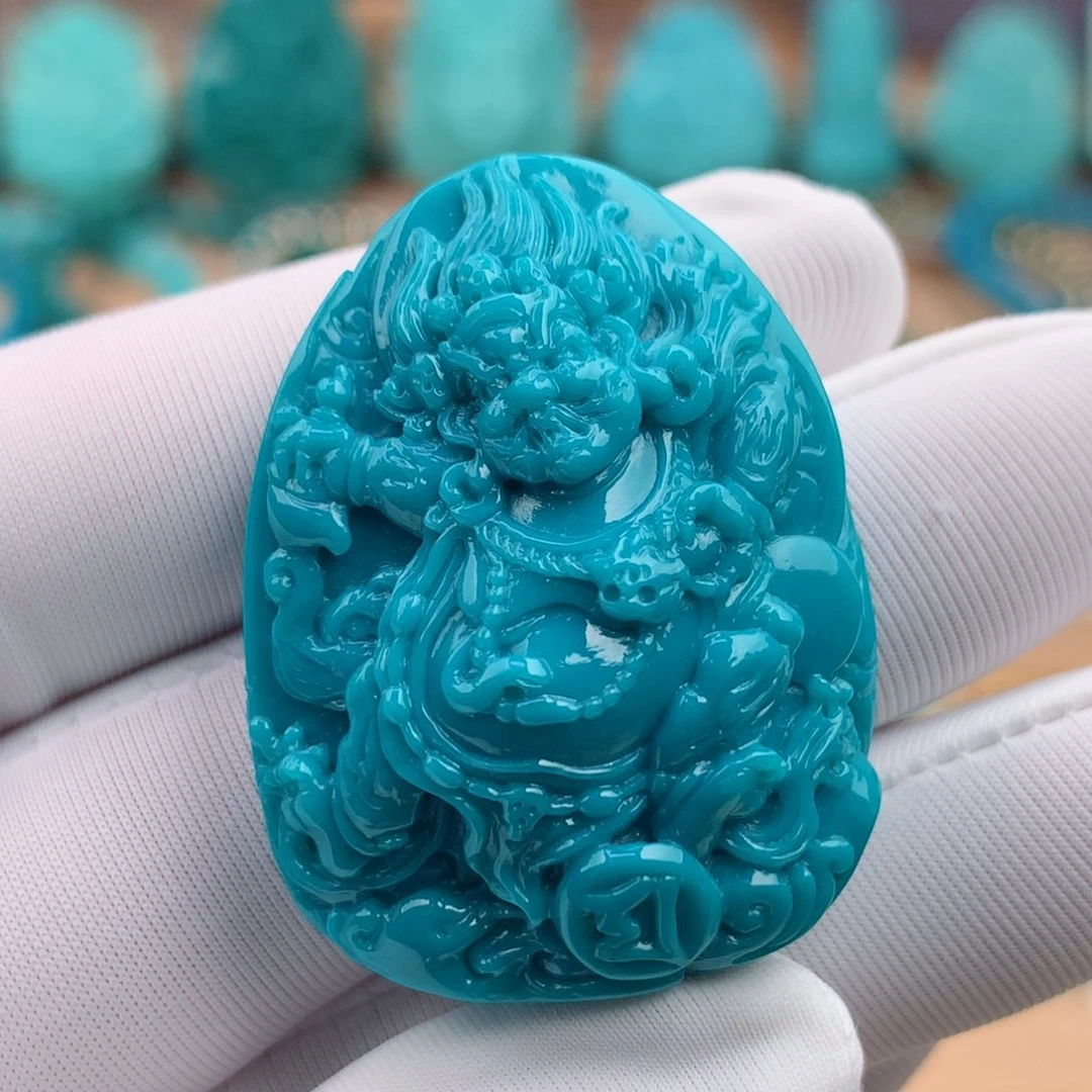 未镶嵌绿松石珠宝奇石大黑天