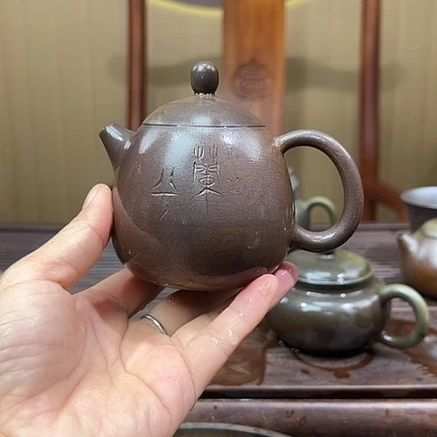 戬谷龙窑坭兴陶柴烧茶壶