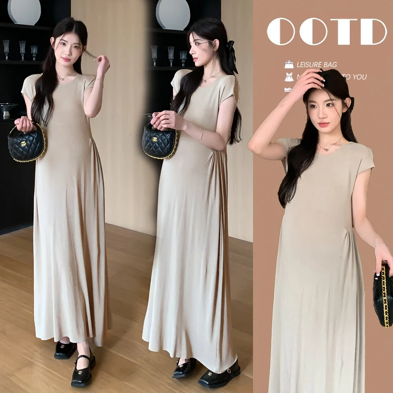 孕妇连衣裙夏季2025新款孕期法式穿搭高级感气质长款针织长款夏天