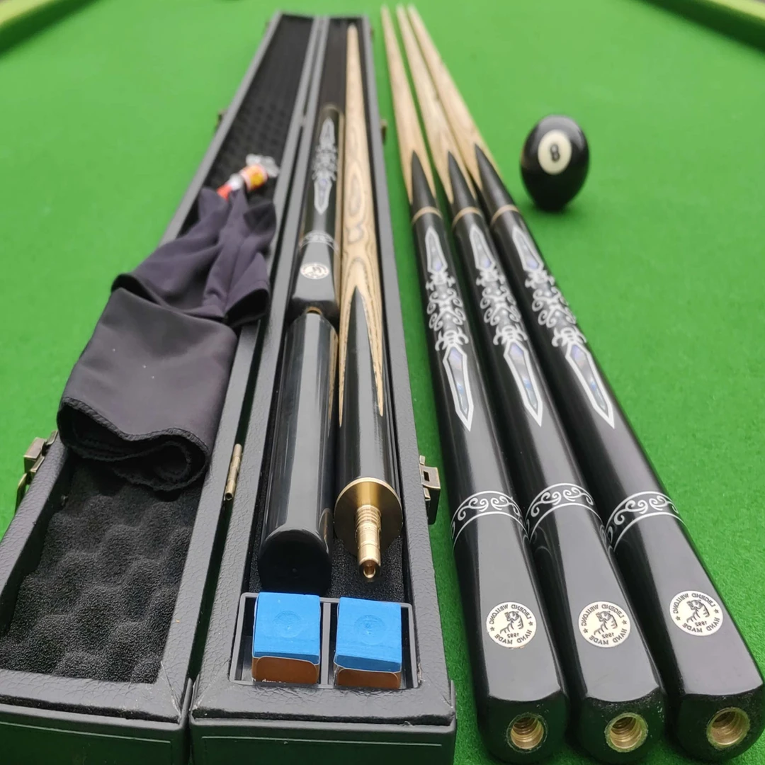 镭射战神高档台球杆分体小头中式斯诺克美式黑八九球半手工台球杆